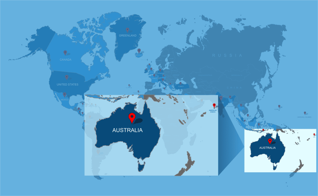 World-Map-Traveled-Australia